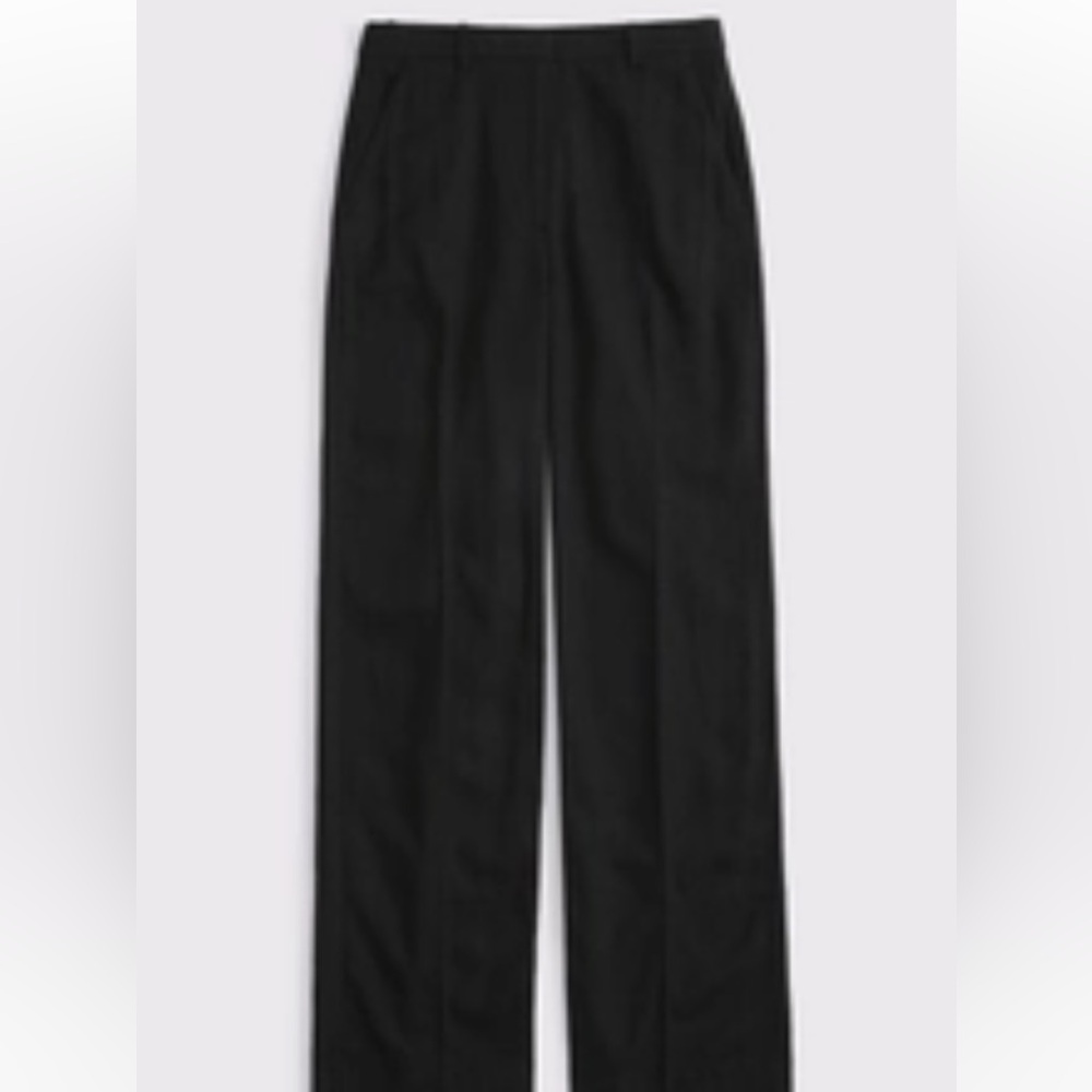 Abercrombie Curve Love Tailored Linen-Blend Wide Leg Pant
